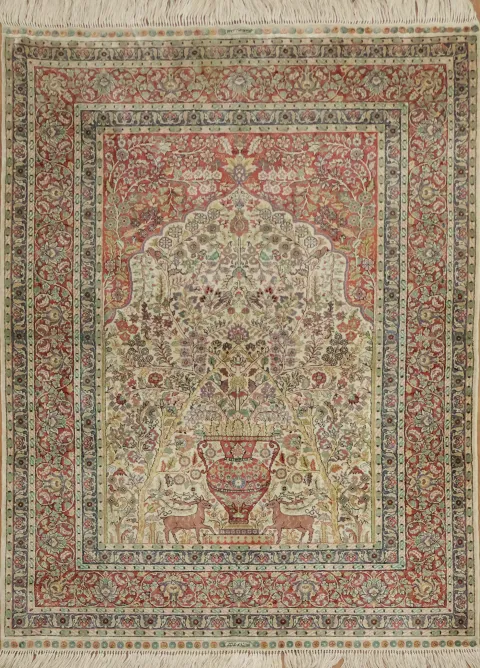 Ectra Fine Silk Signed Yahyali Oriental Foyer Rug 3x5