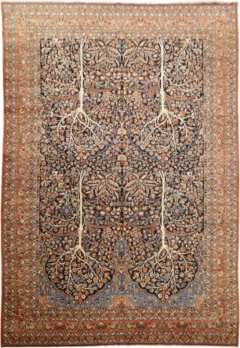 Top Quality Rare Vegetables Dye Blue Floral Bakhtiari Persian Large Rug 14x20