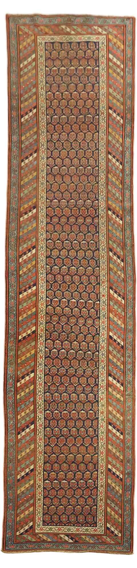 Bidjar Halvaie Tribal Persian Runner Wool Rug 4x15