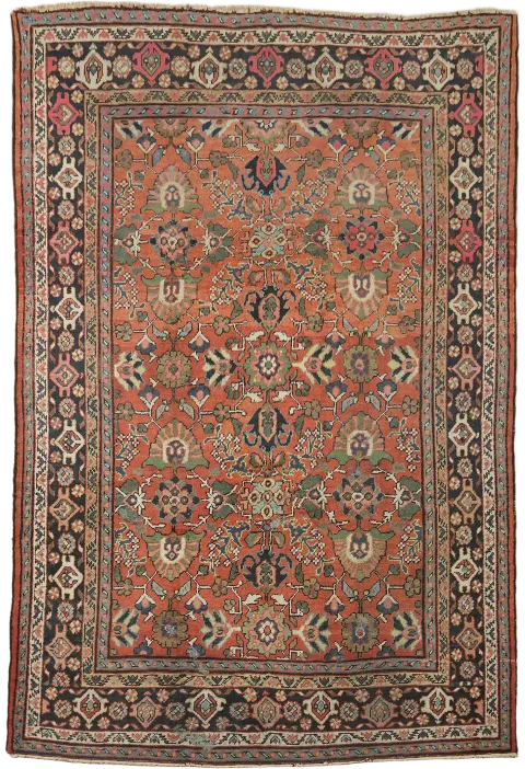 Antique Vegetable Dye Wool Mahal Persian Area Rug 8x11