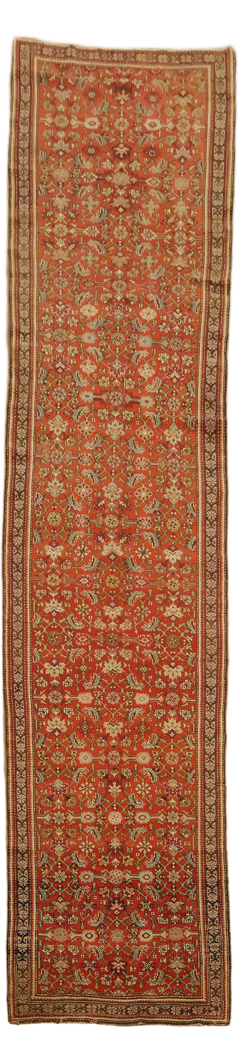 Vegetable Dye Pre1900 Antique Wool Kazak Russian Runner Rug 3x16