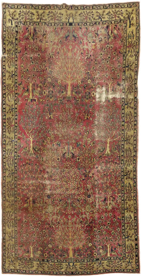 Pre 1900 Antique Wool Kerman Persian Runner Rug 6x12