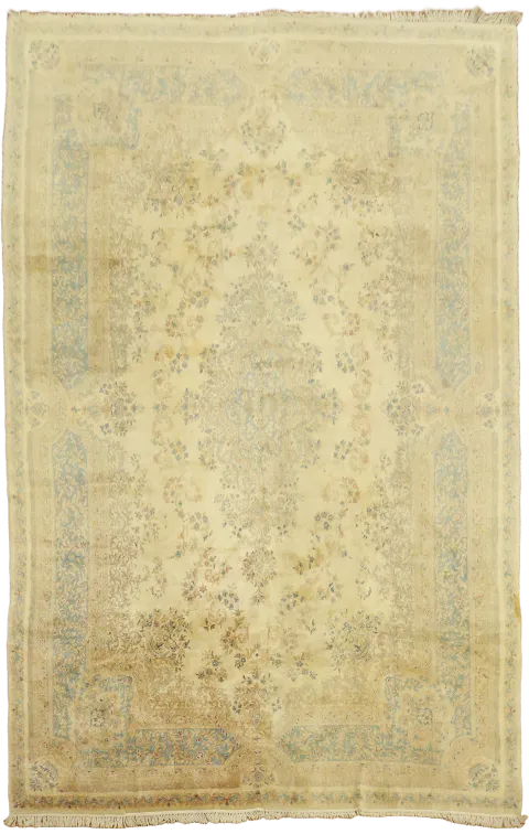 intage Floral Wool Kerman Persian Large Rug 12x18