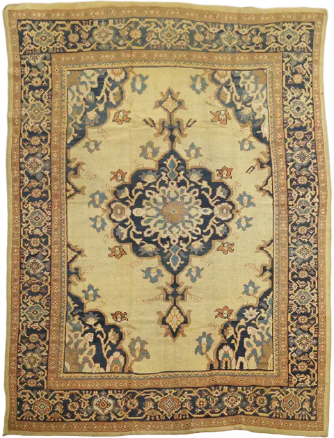 Pre1900 Wool Antique Vegetable Dye Sultanabad Persian Area Rug 8x11
