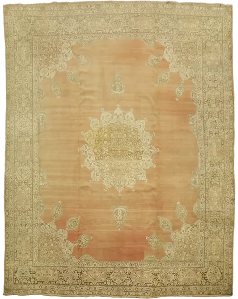 Pre-1900 Antique Tabriz Haj Jalili Persian Large Wool Rug 14x18