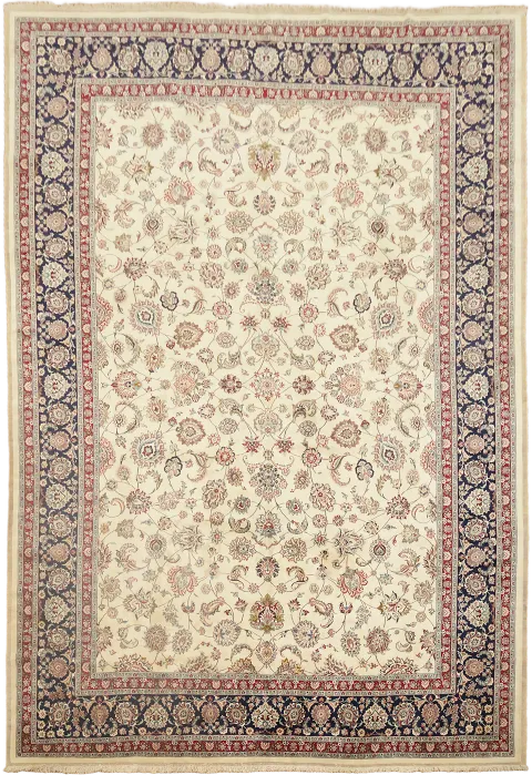 Top Quality Wool Vegetable Dye Mashad Persian Large Rug 12x17