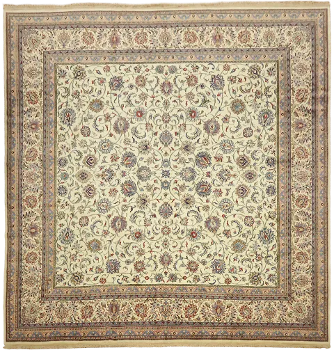 RARE Master Piece Kashan Oriental Large Square Wool Rug 16x17