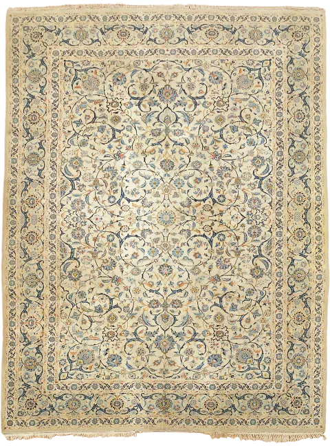 Vintage Vegetable Dye Wool Kashan Persian Area Rug 8x11