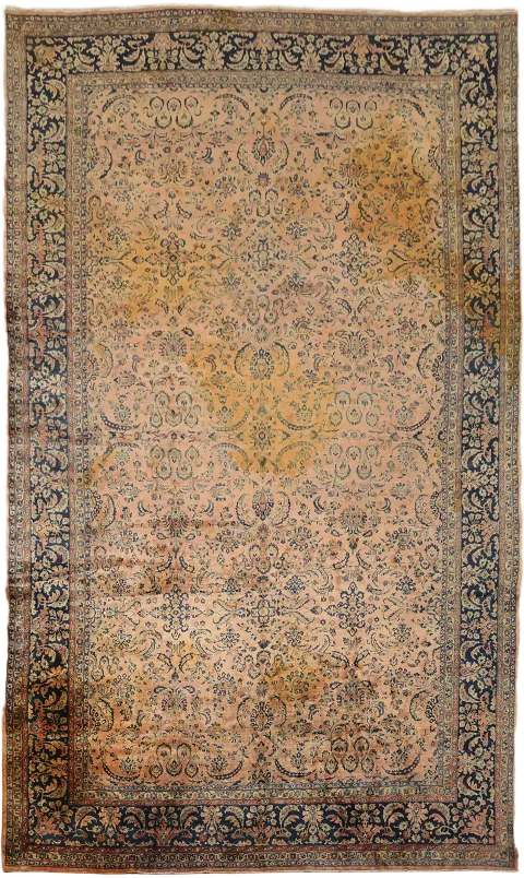 Antique Kashan Oriental Large Wool Rug 10x17