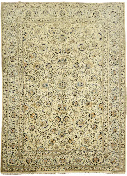 Antique Kashan Persian Large Wool Rug 10x14