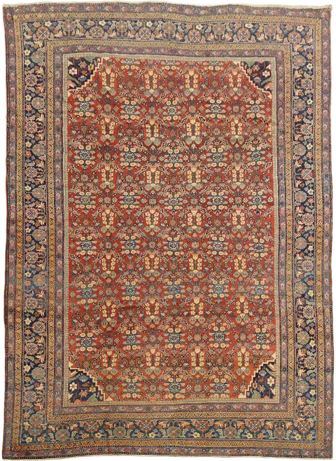 Vegetable Dye Antique Wool Sultanabad Mahal Persian Area Rug 9x12
