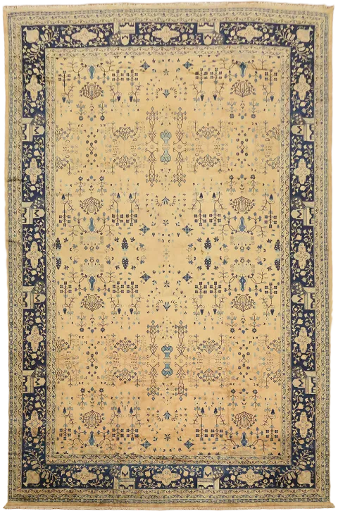 Pre-1900 Antique Sarouk Persian Large Wool Rug 12x18
