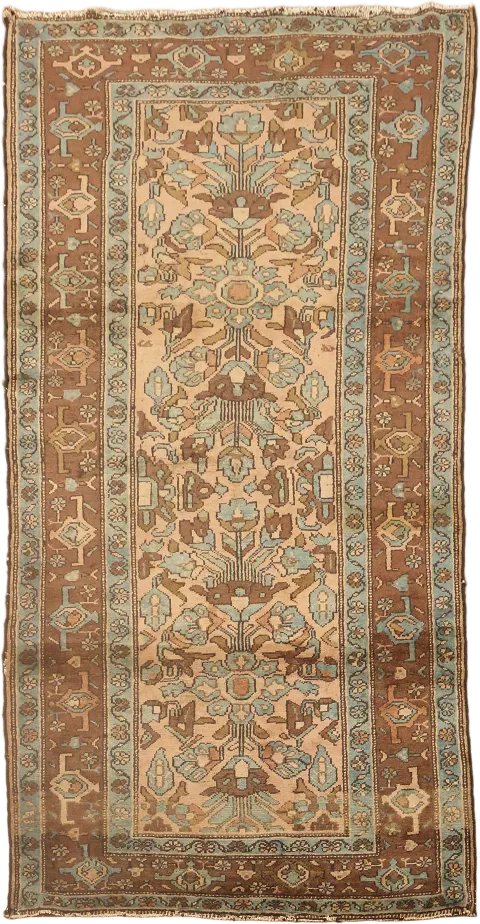 Antique All Over Floral Wool Malayer Persian Rug 4x7