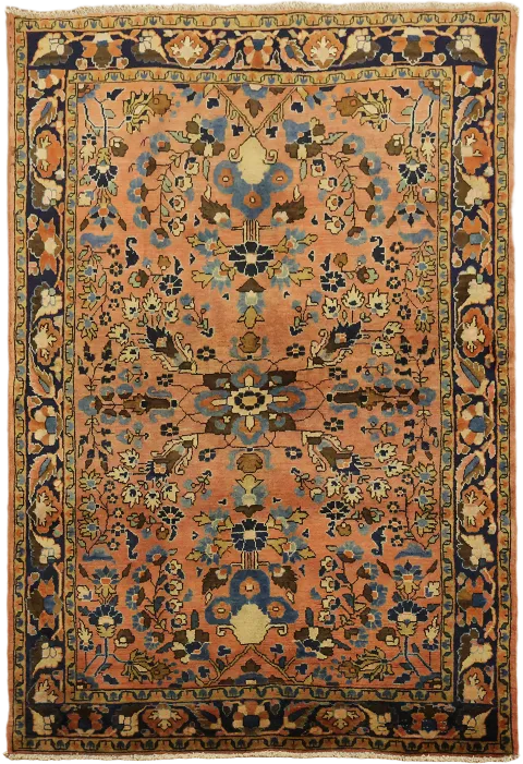 Wool Vintage Sarouk Persian Wool Rug 3x5