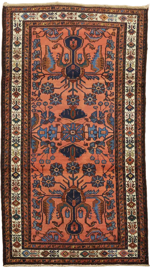 Vegetable Dye Vintage Wool Lilian Persian Rug 4x7