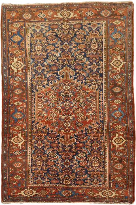Antique Vegetable Dye Wool Zanjan Persian Rug 4x7