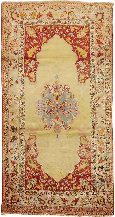 Decorative Vegetable Dye Wool Vintage Anatolian Turkish Rug 4x7