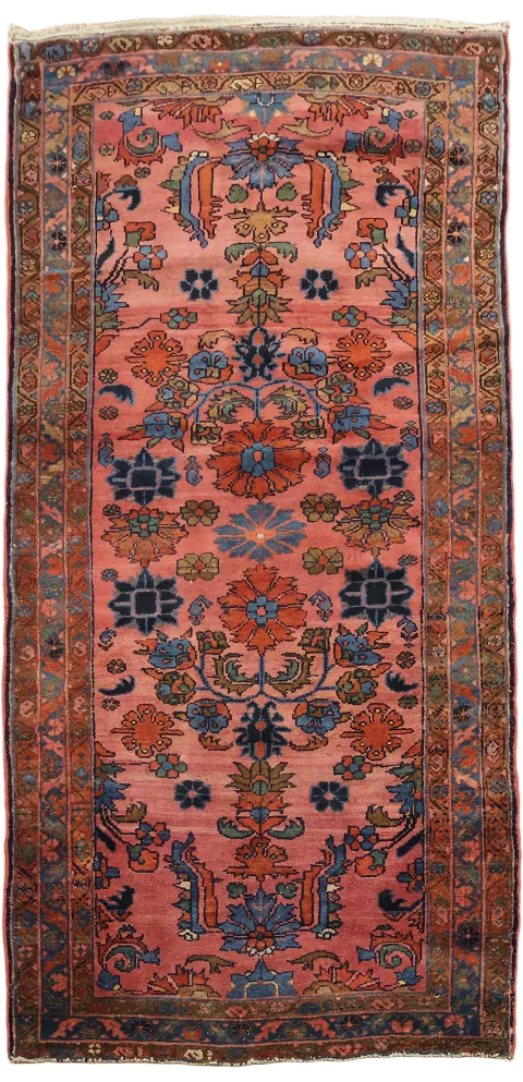 Collectible Vegetable Dye Floral Antique Lilian Persian Wool Rug 3x6
