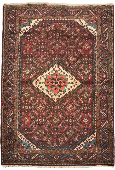 Hamedan Persian Vintage Wool Rug 5x7