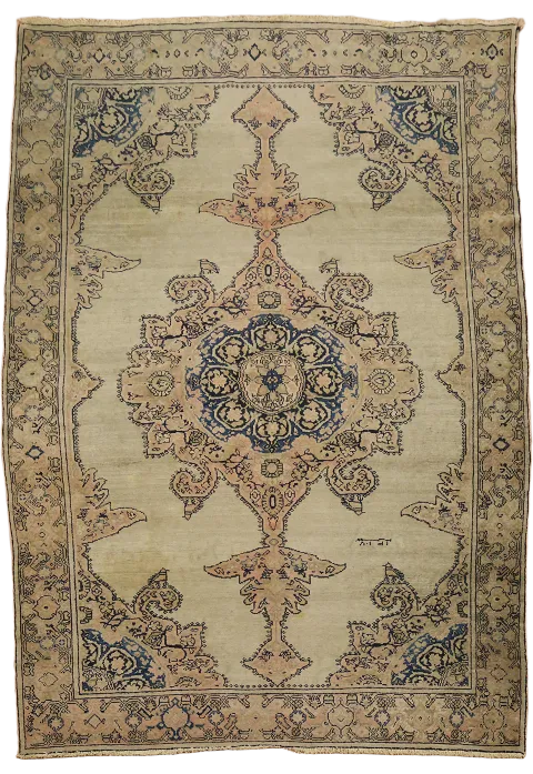 Pre-1900 Antique Malayer Persian Wool Rug 4x6
