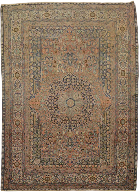 Collectible Vegetable Dye Pre-1900 Antique Tabriz Haj Jalili Persian Wool Rug 5x6