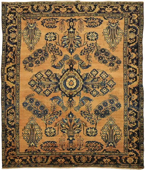 Antique Tribal Vegetable Dye Wool Tribal Lilian Persian Rug 5x6