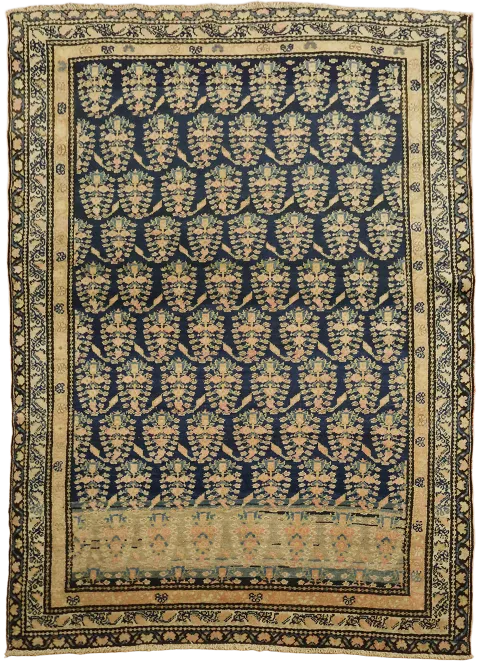 Blue Antique Wool Malayer Persian Rug 4x5