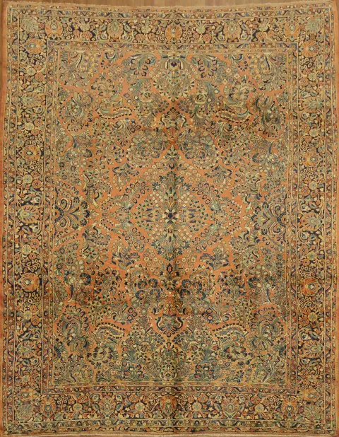 Vintage Sarouk Persian Area Wool Rug 9x12