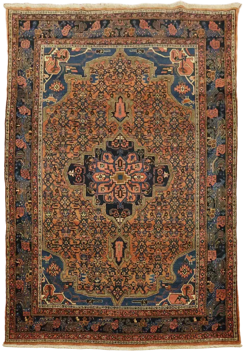 Old Vegetable Dye Wool Bidjar Persian Rug 5x7