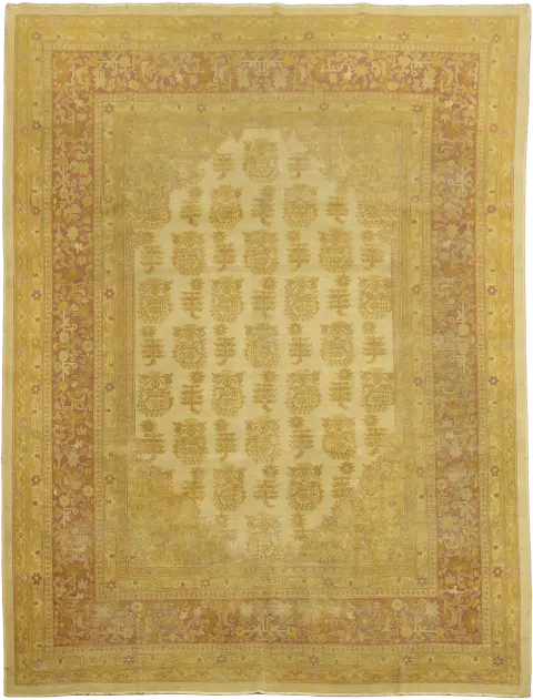 RARE Collectible Antique Vegetable Dye Agra Persian Wool Area Rug 9x12