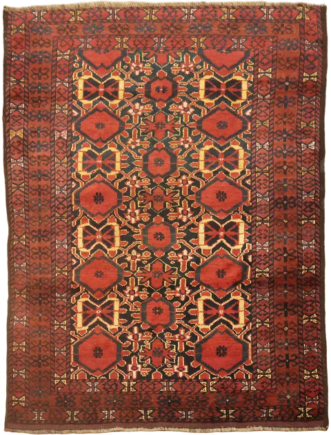 Vintage Tribal Wool Balouch Persian Rug 4x5
