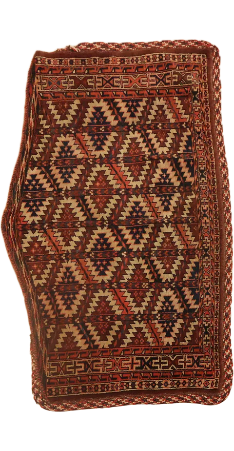 Old Tribal Wool Bokhara Oriental Foyer Rug 2x4