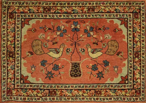 RARE Tope Quality Pre1900 Vegetable Dye Antique Wool Malayer Persian Rug 2x3