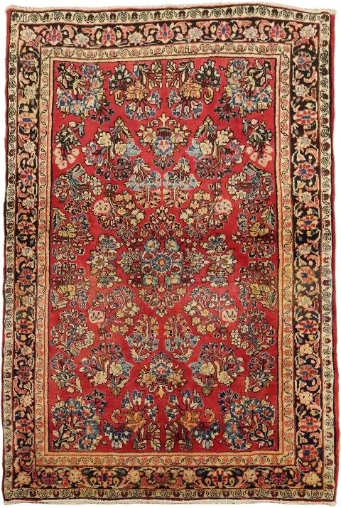 Tribal Vintage Wool Sarouk Persian Rug 3x5