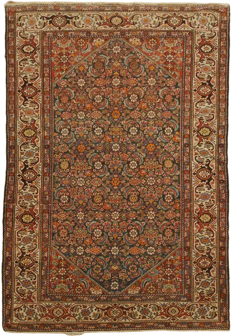 Top Quality Antique Vegetable Dye Wool Malayer Persian Rug 4x6