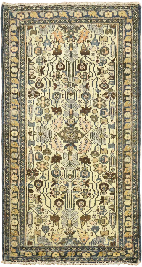 Vintage Wool Hamedan Persian Rug 3x5
