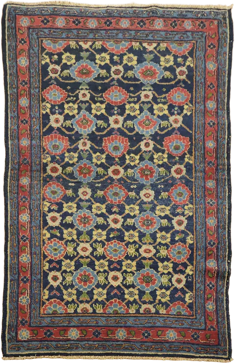 All Over Blue Vintage Wool Malayer Persian Rug 3x5