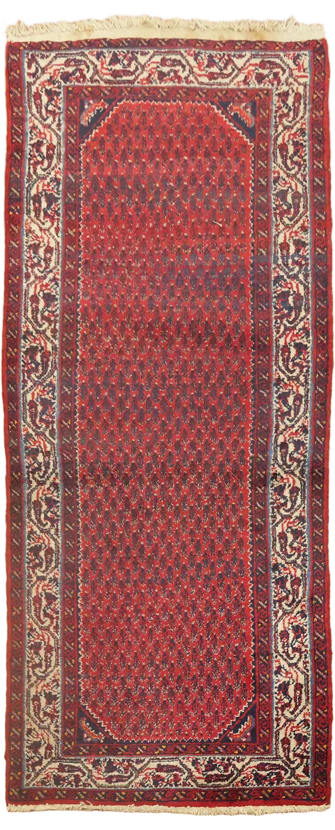 Vintage Hamedan Persian Runner Wool Rug 3x7
