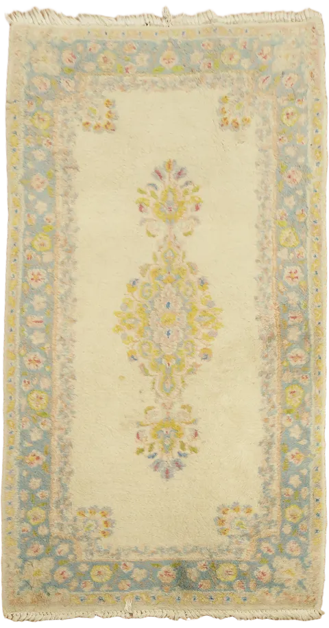 Wool Vintage Kerman Persian Rug 2x4