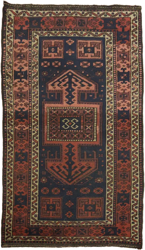 Vintage Wool Balouch Persian Rug 3x5