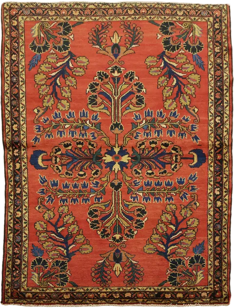 Vintage Tribal Floral Wool Lilian Persian Rug 4x5