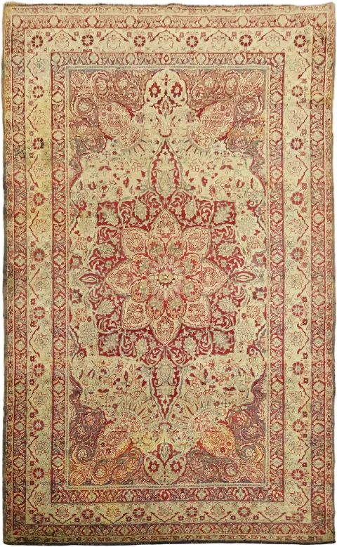Antique Kerman Ravar Persian Wool Rug 4x7