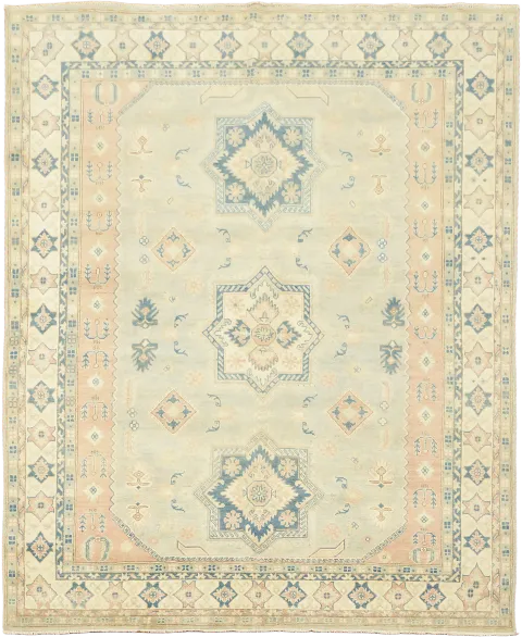 Muted Soft Baby Blue Traditional Kazak Area Rug 8x10