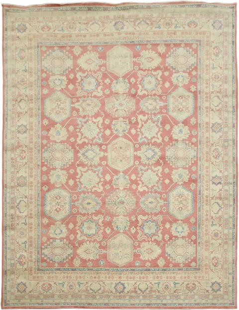Persian Inspirations: Exquisite Geometry Red Kazak Area Rug 9'x12'