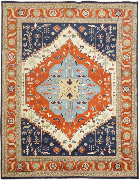 Traditional Heriz Serapi Wool Area Rug 9x12