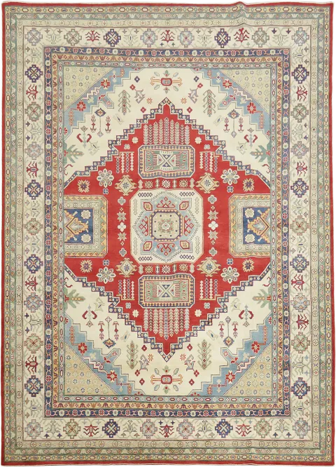 Traditional Red and Blue Rug Ideal for Classic Home Decor 9x12