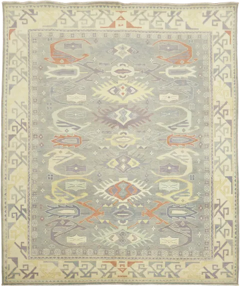 Wool Geometric Traditional Oushak Area Rug 8x10