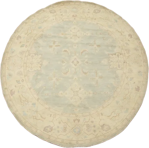 Vegetable Dye Round Wool Traditional Oushak Square Rug 8x8