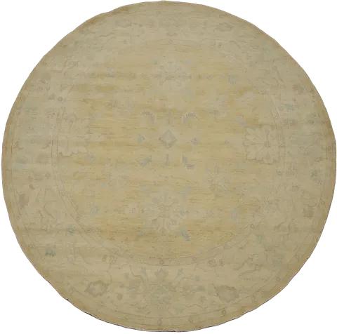 Vegetable Dye Round Traditional Oushak Square Wool Rug 8x8