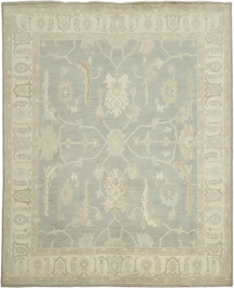 Vegetable Dye Wool Turkish Traditional Oushak Area Rug 8x10